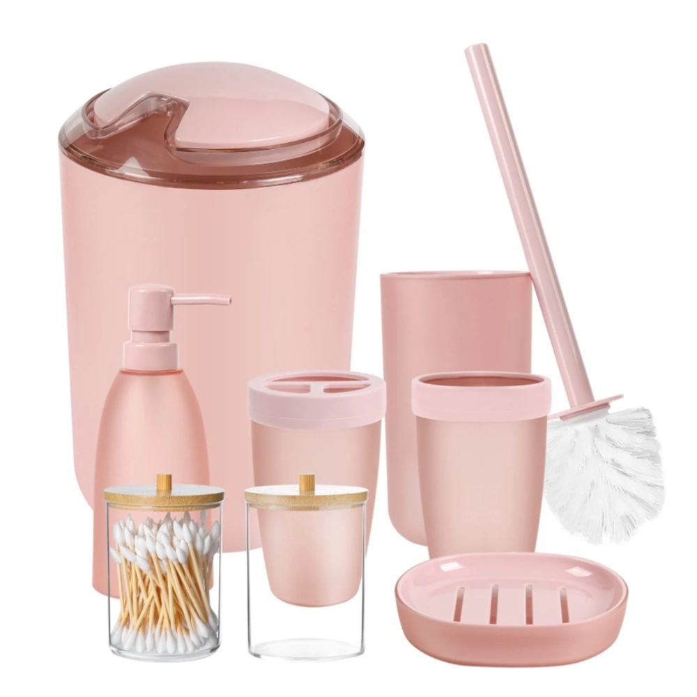 8PCS Pink Bathroom Accessories Set